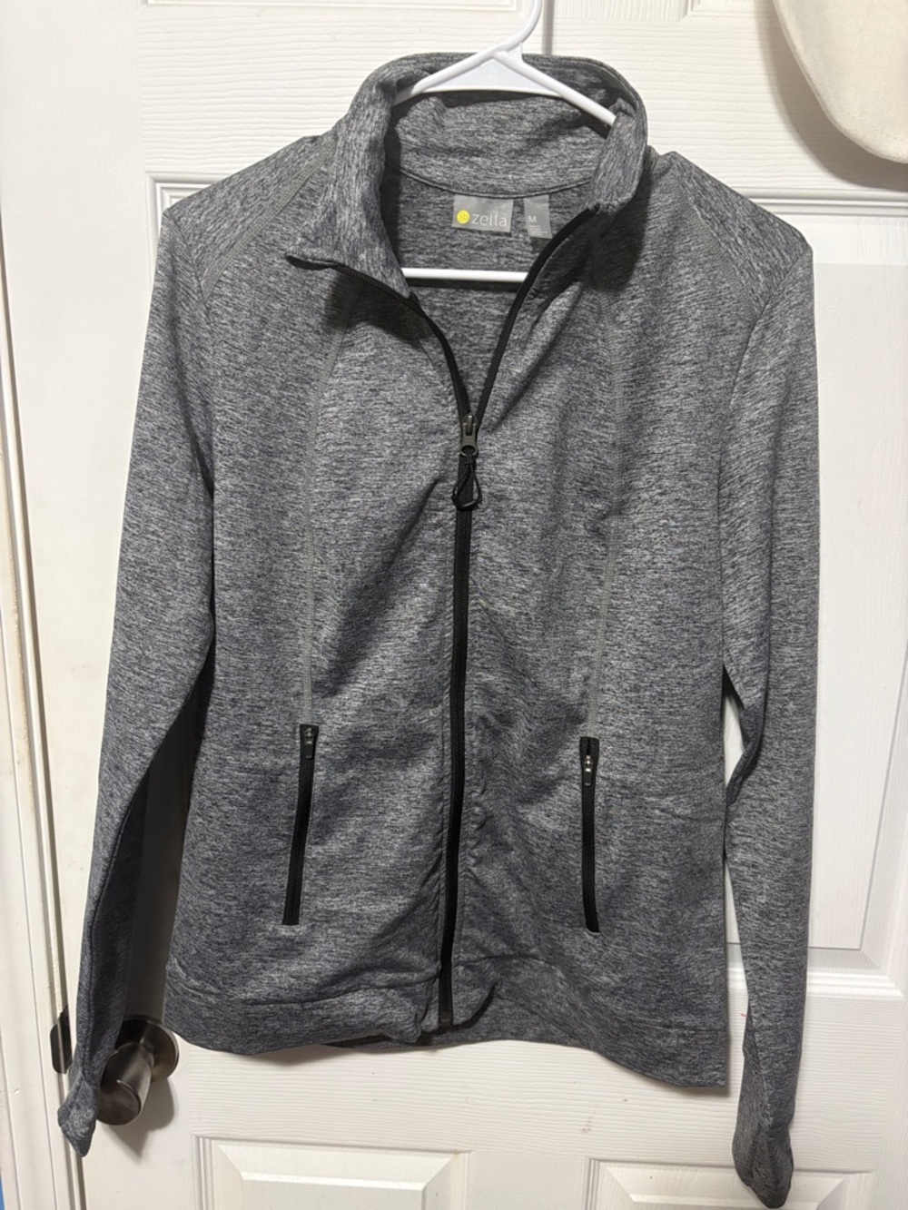 Zella Heather Gray Lightweight Full-Zip Jacket